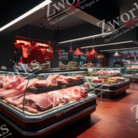 Meat shop interior design 3D model