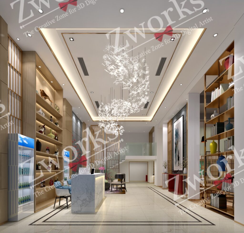 Reception interior design 3d model