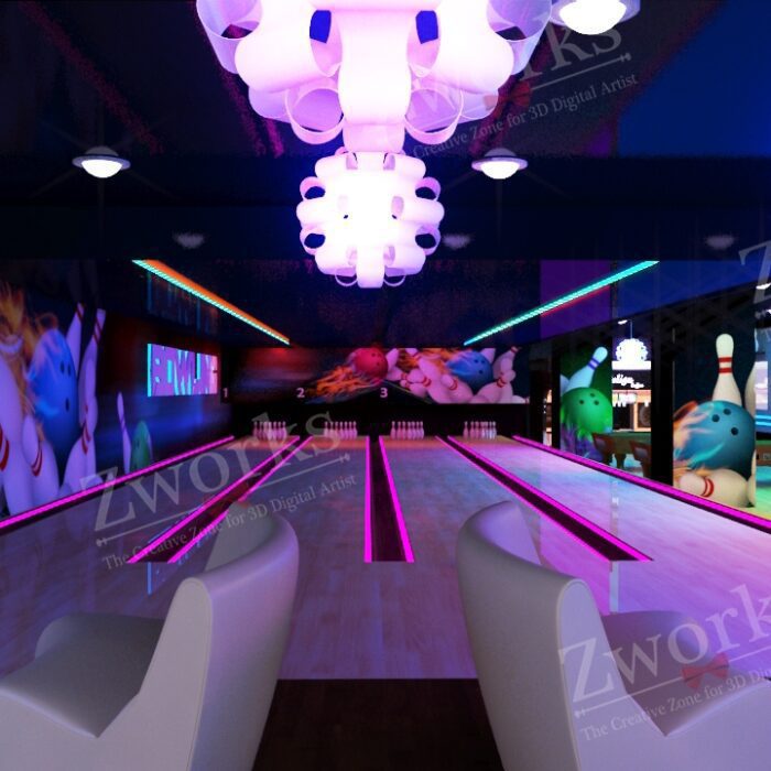 Bowling Interior Design 3D Model