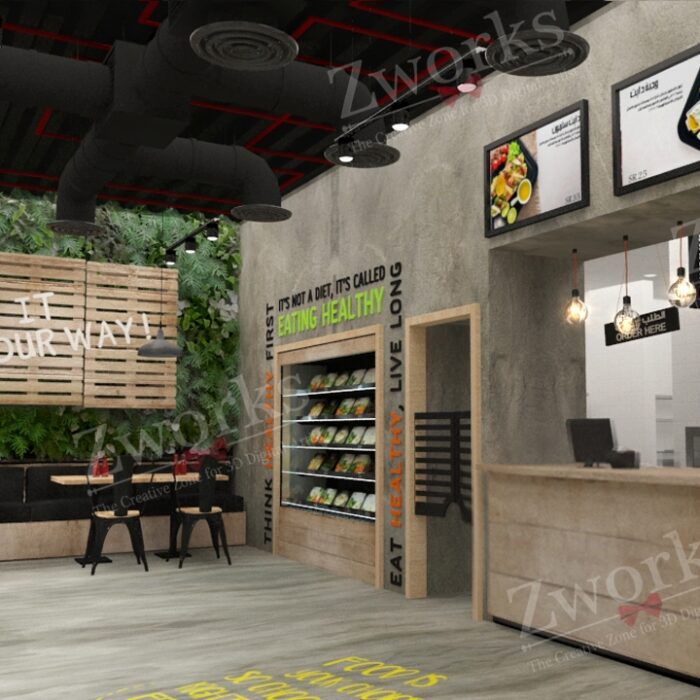 Healthy Food Restaurant 3D Model