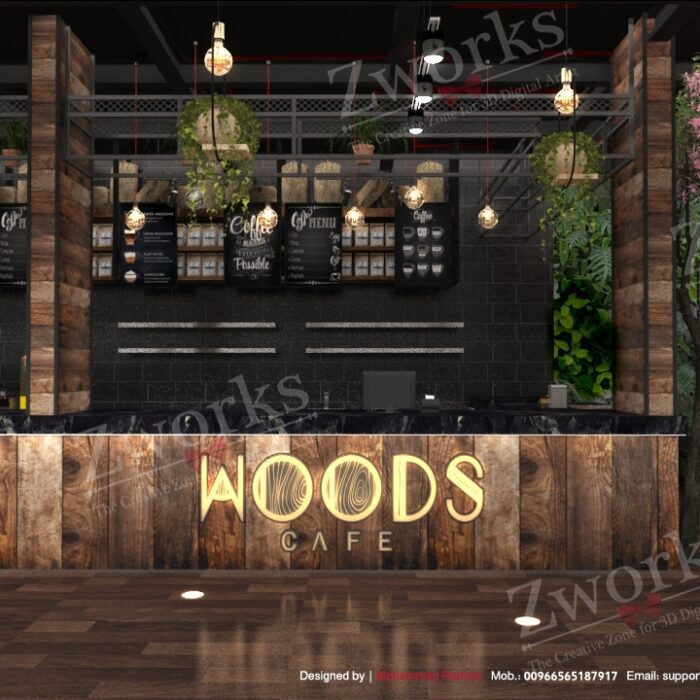 Coffee Lounge Interior Design 3D Model
