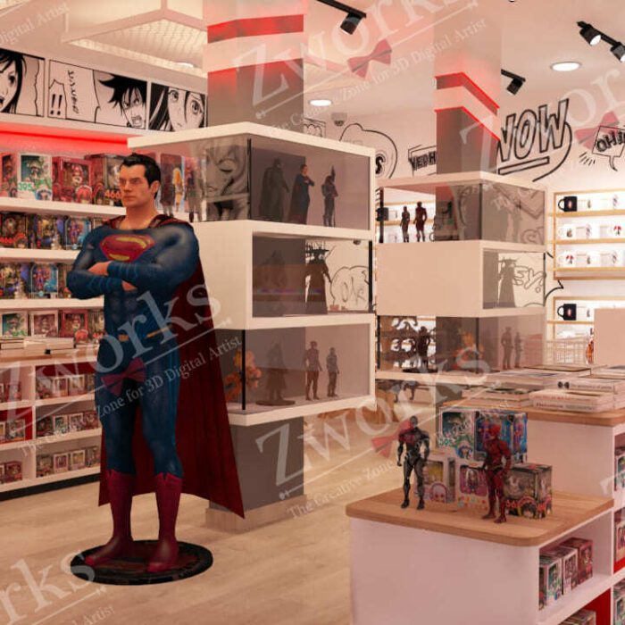 Anime Manga Comic Store Interior design 3d model