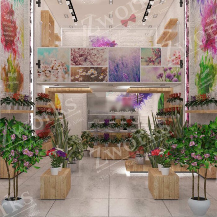 Flower Plants Store interior design 3d model 10003