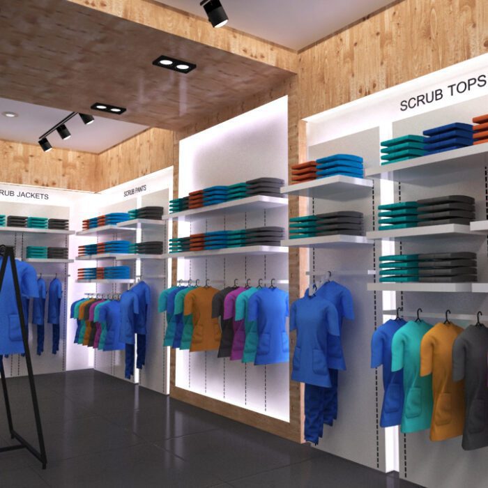 Scrub Store Interior Design 3D Model