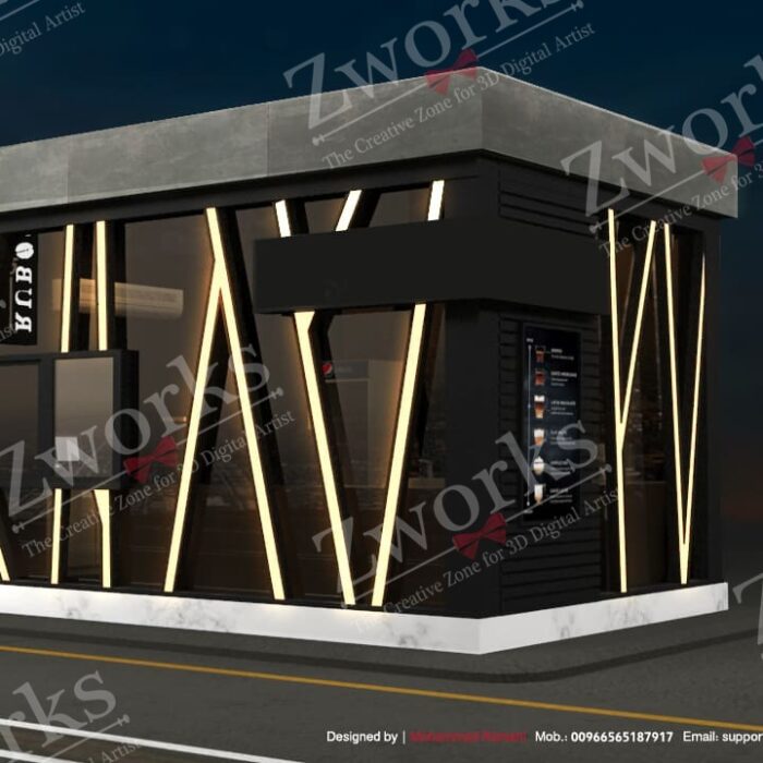 Drive thru Coffee Shop 3D Model 1