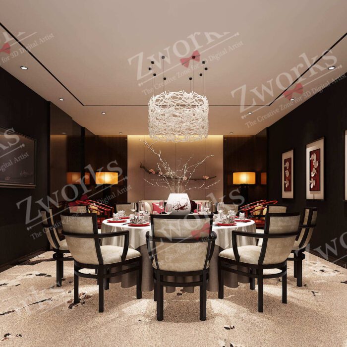 Dining Room Scene 3D Model Collection 20