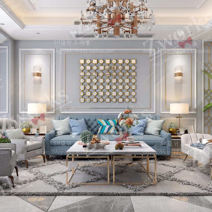 Living Room Interior Design 3d model