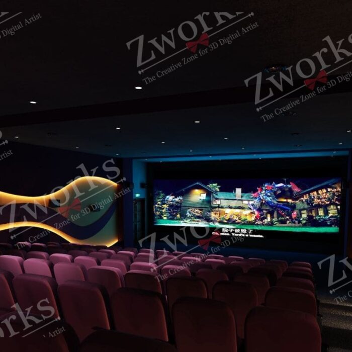 Movie Theater Interior Design 3d model