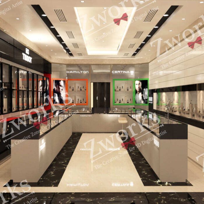 Watch Store 3D Model Interior Design