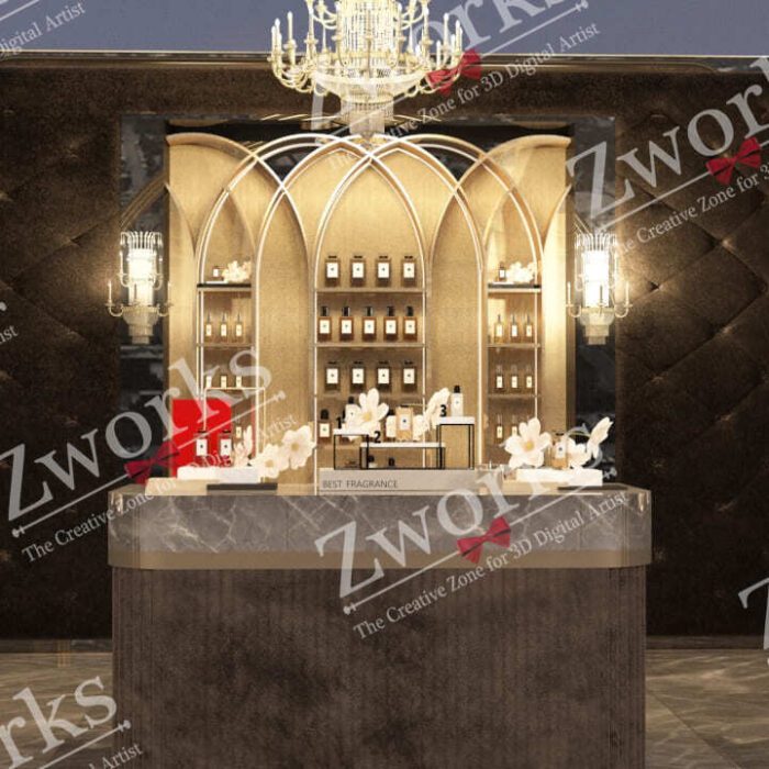 Perfume Luxury Booth Stand 3d model